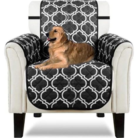 Housse de canapé, Housse Fauteuil Antidérapant Protège Canapé Protecteur de canapé pour Animaux de Compagnie-Fauteuil-Noir (1/4)