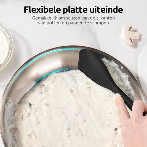 Spatola in silicone Dailygoods, resistente al calore fino a 315 °C, cucchiaio da cucina flessibile, raschietto per impasto antiaderente, forma a cucchiaio larga, adatta al contatto con gli alimenti. (1/5)