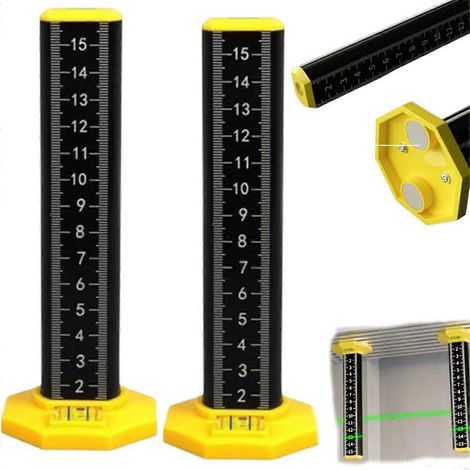 Règle de mesure pour la hauteur des carreaux de plafond et de sol, règle de mesure double face à double usage avec base magnétique, f (1/5)