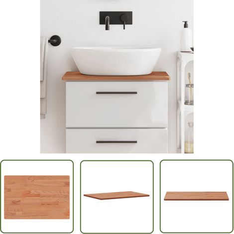 vidaXL Waschtischplatte 60x40x1,5 cm Massivholz Buche (1/5)
