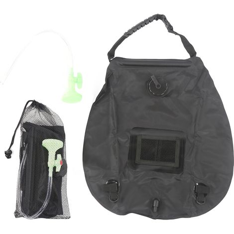 Sac de douche solaire portable 20L pour camping, chauffé au soleil avec pomme de douche - Idéal bains extérieurs (1/5)
