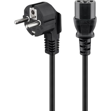 Goobay 59566 cable de transmisión Negro 1,8 m Enchufe tipo F C13 acoplador (1/2)