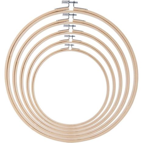 Ensemble de 5 cercles à broder en bambou pour point de croix (1/5)