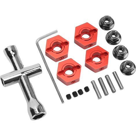 Universeller 14-mm-Sechskant-Radadaptersatz aus Aluminiumlegierung für ARRMA Senton 1/10 RC-Car, rotes Radersatzteil (1/5)