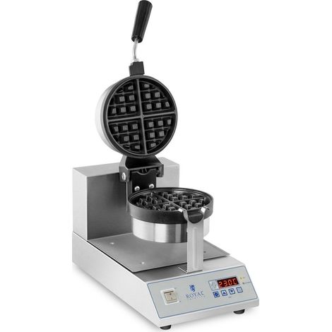 Macchina per waffle rotante a LED 1300 watt acciaio inox e acciaio fuso 140001839