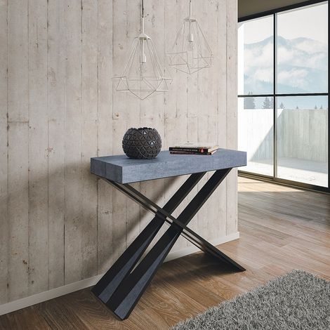 Consola extensible 90x40-196cm mesa gris Diago Small Concrete (1/5)