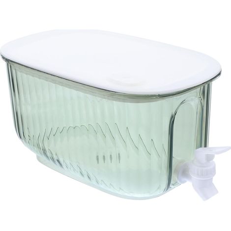 Distributeur De Boissons avec Robinet 5 l Vert en Plastique Couvercle Étanche pour Maison Et Fêtes, Rangement Boissons Froides, Jus, Eau, Cocktails, Réfrigérateur Et Terrasse (1/5)