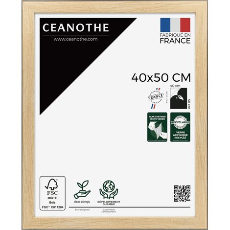 Cadre Photo Bois Contour Noir 40x50 cm et 50x40 cm - Convient au A3 - Cadre Photo Bois Noir – Cadre Photo Newton Bois Noir 40x50 cm - Fabriqué en France - Verre acrylique Incassable (1/5)