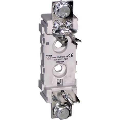 Portafusibile per fusibili NH 00, unipolare, 690V 160A, fissaggio su guida DIN, tipo PNH00-DIN-SB - Wimex 5550175K (1/2)