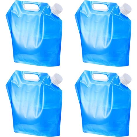 4 Pièces Bidons à Eau Pliables, 5L Réservoirs d’Eau Potable Portables, Contenants d'eau Réutilisable pour Camping Voyage