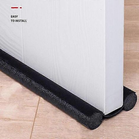 Joint d'étanchéité flexible pour bas de porte, protection contre le vent et la poussière, voir noir, taille unique. (1/5)