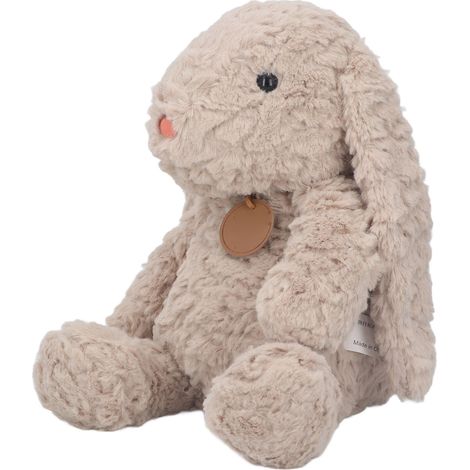 Lapin en peluche, mignon et doux, anti-stress, idéal pour la literie, pour un anniversaire, la Saint-Valentin ou Noël, marron clair. (1/5)