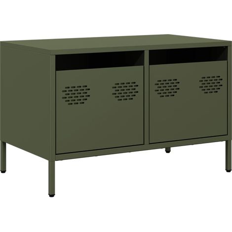 Maison Exclusive - TV-Schrank Olivgrün 68x39x43,5 cm Kaltgewalzte