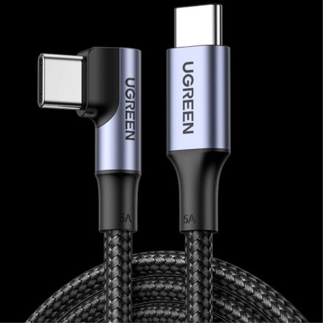 Ugreen usb c to angled usb c cable pd 100w 5a 1m