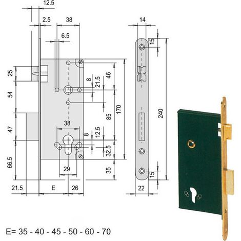 Cerradura para insertar en madera 5C631-35-0 Cisa
