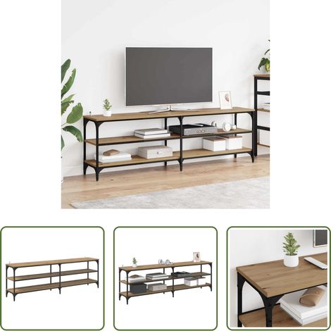 vidaXL Meuble rustique - Meuble TV Chêne artisanal 160 x 30 x 50 cm (1/5)