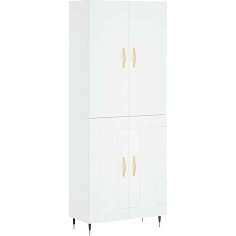 Maison Exclusive - Buffet haut Blanc 69,5x34x180 cm Bois d'ingénierie (1/5)