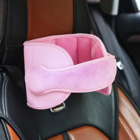 Bleu profond - Oreiller de sécurité réglable pour siège de voiture pour enfants, soutien tête fixe, doux, Pro (1/4)