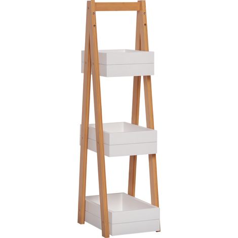 HOMCOM 3 Tier A Frame Bathroom Shower Caddy Storage Unit Shelving Organizer (1/5)
