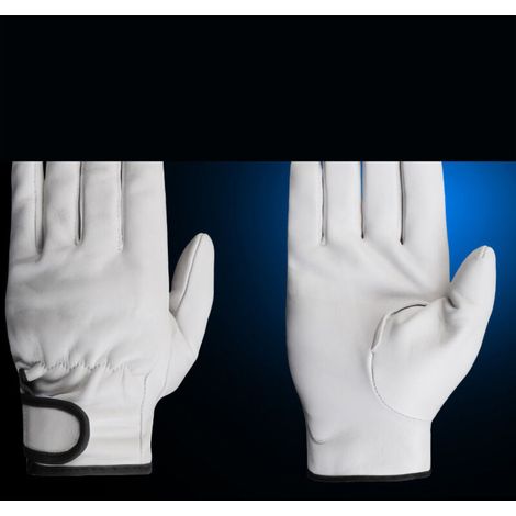 Guantes de trabajo de cuero resistentes – Talla XXL, gris y blanco – Para jardinería y tareas manuales cotidianas