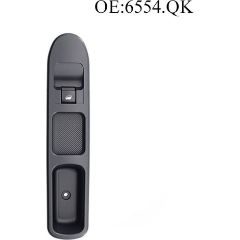 6554.QK Interrupteur de lève-vitre électrique, interrupteur simple pour vitres de voiture, compatible avec Peugeot 207, commande la montée et la descente d'une seule vitre de porte.