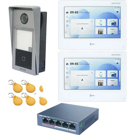 Système d'interphone, Communication mains libres, Vidéo haute définition, 1btn Chasser 2 Écran (1/2)
