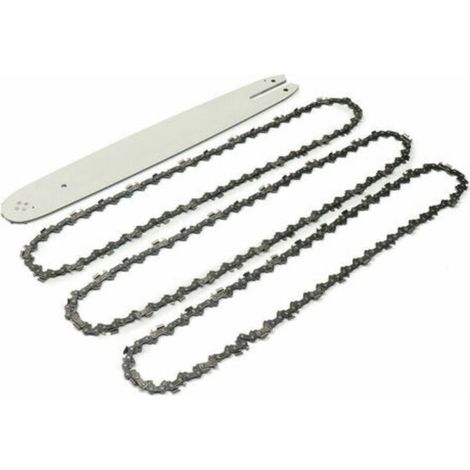 Barre de guidage 16 ''+ 3 chaînes de tronçonneuse pour STIHL 009 012 021 E180 MS180 MS190 MS250 HT70 Cisea