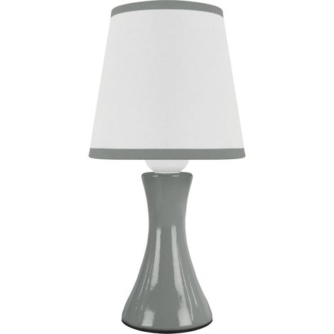 Lampe de table POLINA 1xE14 en céramique grise et blanche (1/2)