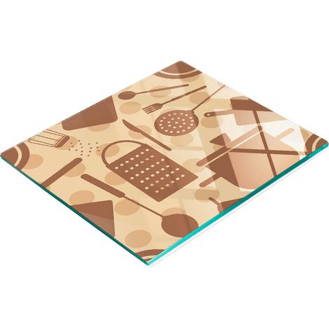 Tabla de cortar decorativa de vidrio templado, utensilio de cocina, 60x52 cm (1/5)