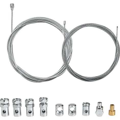 Câble Universel Accélérateur Et Embrayage Moto 2 Mètres Ø1.5mm Ø1.1mm Kit Réparation Avec 9 Raccords Pour Moto Tondeuse Quad Compatible Avec cable frein velo Et cable tondeuse Usage Universel (1/5)