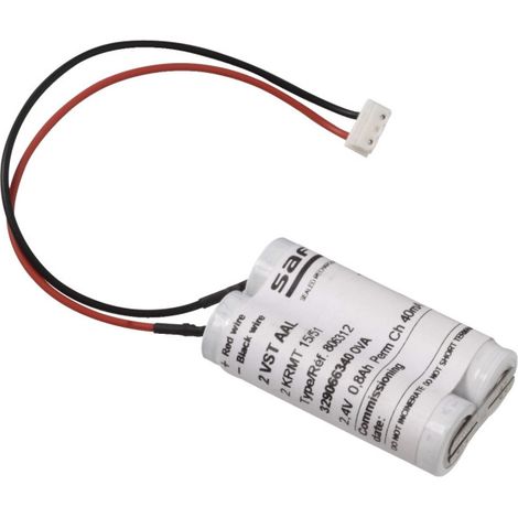 Schneider Electric – Batterie de rechange 2.4V 0.8Ah – Ni-Cd pour bloc autonome de sécurité – Compatible alarme – Longue durée de vie