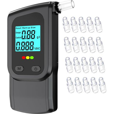 Testeur d'alcool, Alcootest Ethylotest Electronique avec Capteur Semi-conducteur, Testeur d'alcool Portable avec 20 Embouchures (1/5)