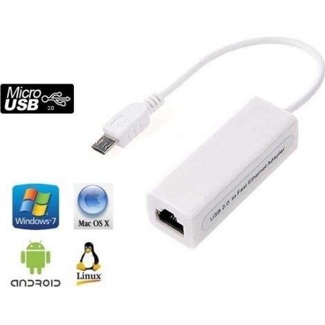 Adaptateur Micro USB vers Ethernet RJ45 - J02749 - Ethernet (1/2)