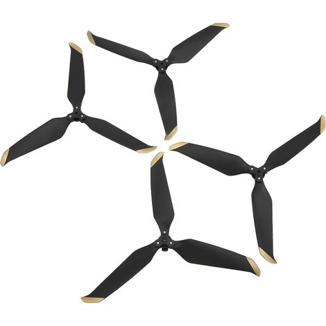 Hélices tripales pour drone Air 2, Black Gold Edge (pièces détachées), accessoires silencieux. (1/5)