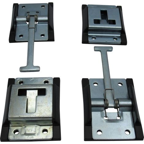 X2 Zinc Plated Door Retainers - Truck Motorhome Horsebox Hook & Catch (1/5)