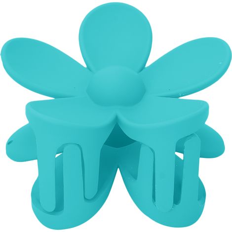 Große, rutschfeste, matte Haarspange mit hübscher Blume für dickes, normales und dünnes Haar – Haaraccessoire für Damen und Mädchen – Pfauenblau (1/5)
