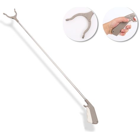Müllgreifer mit 360°-Drehung – Länge 33/40 Zoll – Aluminium und ABS – Greifer für Senioren und Menschen mit Behinderungen – Silber (1/5)