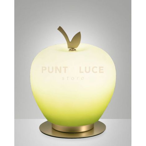 Lampada da Tavolo Verde Fabas Collezione Wendy 1 Luce Design in Ottone e Vetro