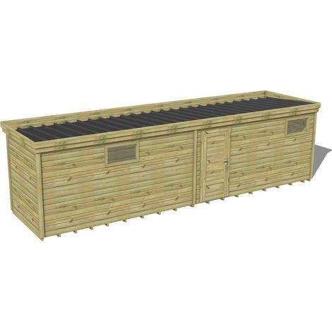 ABRI DE JARDIN bois traité 27mm, 9,1x2,1m, 19m2, Plancher (1/3)