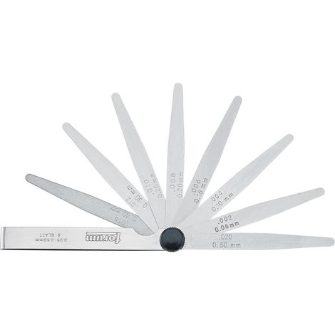Fühlerlehre 8 Blatt 0,05-0,50 mm FORUM (1/2)