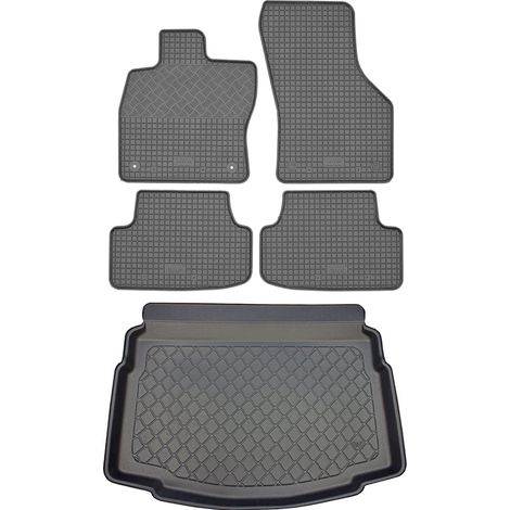 Set di tappetini in gomma per auto e tappetino per bagagliaio per Volkswagen Golf VII Hatchback (3/5 porte) dal 10/2012 al 12/2019: tappetini per auto e tappetino per bagagliaio. (1/5)