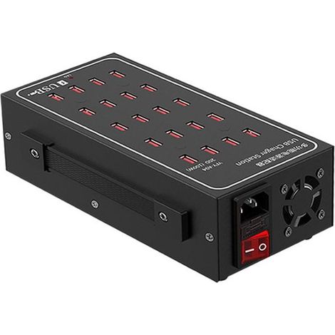 USB-Ladegerät，20-Port-USB-Ladestation，geeignet für Samsung/iPhone/Google Pixel/Xiaomi/Oppo/iPad/Tablets und andere USB-A-Elektronik (1/5)