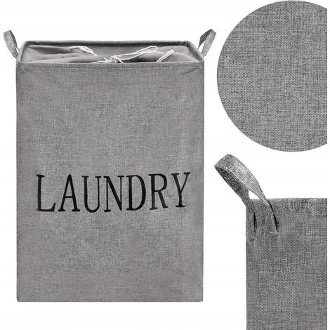 Cesto para la ropa de 81 litros con asas, organizador gris.