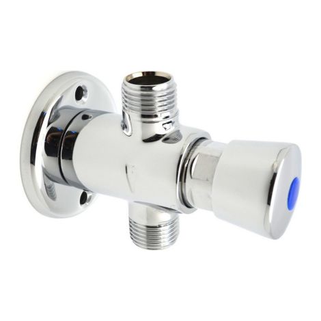 Robinet de douche exte'rieur temporise' MCM en laiton, dure'e pre're'gle'e 25/30 secondes, raccord 1/2"