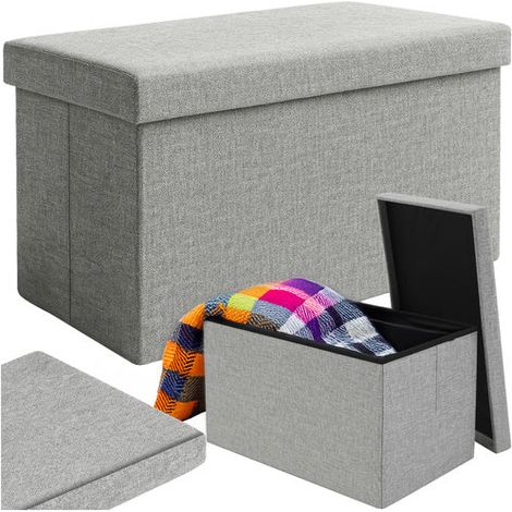 Pouf in tessuto grigio 60x30x30 cm