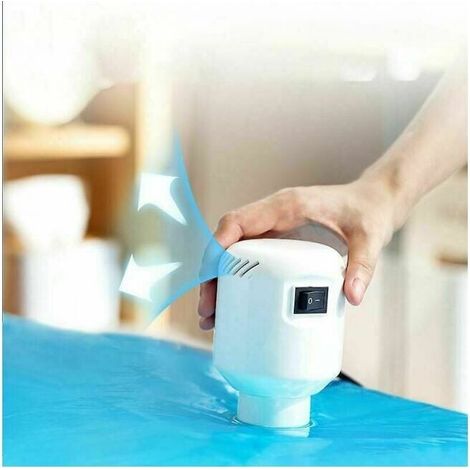 Electric vacuum pump for storing clothes at home and while traveling, ensures optimal sealing of storage bags. (1/4)
