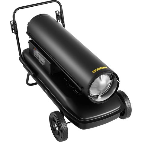 Mophorn Chauffage à Air Pulsé au Kérosène Diesel, 50 kW, Chauffage Mobile sur Roues, avec Réglage de Température, Type Souffleur, pour Chantiers, Garages, Entrepôts, Ateliers, Extérieur, Noir (1/5)