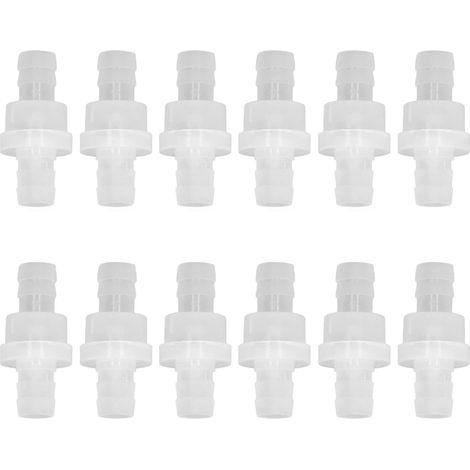 Clapet anti-retour d'aquarium 12 pièces, clapet anti-retour en PP à sens unique pour l'industrie chimique des aquariums (10mm) (1/5)