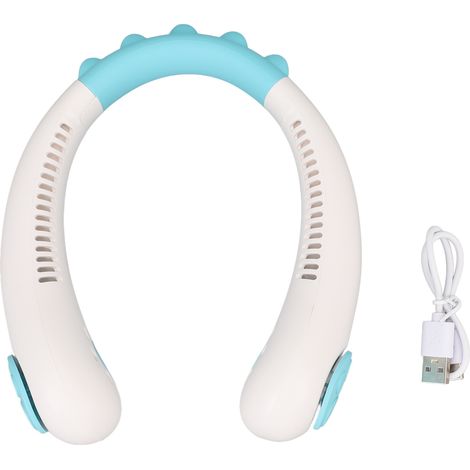 Ventilatore da collo per bambini, senza pale, a 3 velocità, silenzioso, ricaricabile tramite USB, portatile. (1/5)