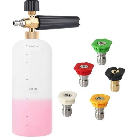 Lntyq Haute Pression Nettoyeur Canon à Mousse, 1L Réglable Lavage Jet 1/4\ (1/5)